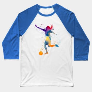 Woman footballer in watercolor Baseball T-Shirt